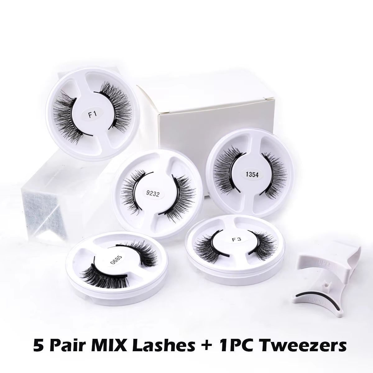 Elevate Your Look with Our Wholesale Reusable Magnetic False Eyelashes - 5 Pairs Magnetic Eyelash Kit with Tweezers for Stunning Makeup Styles