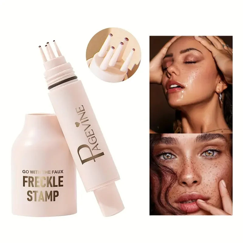 Transform Your Look with the 4-In-1 Natural Freckle Stamp Pen - Effortless, Waterproof, and Fast-Drying Fake Freckles for Stunning Makeup!