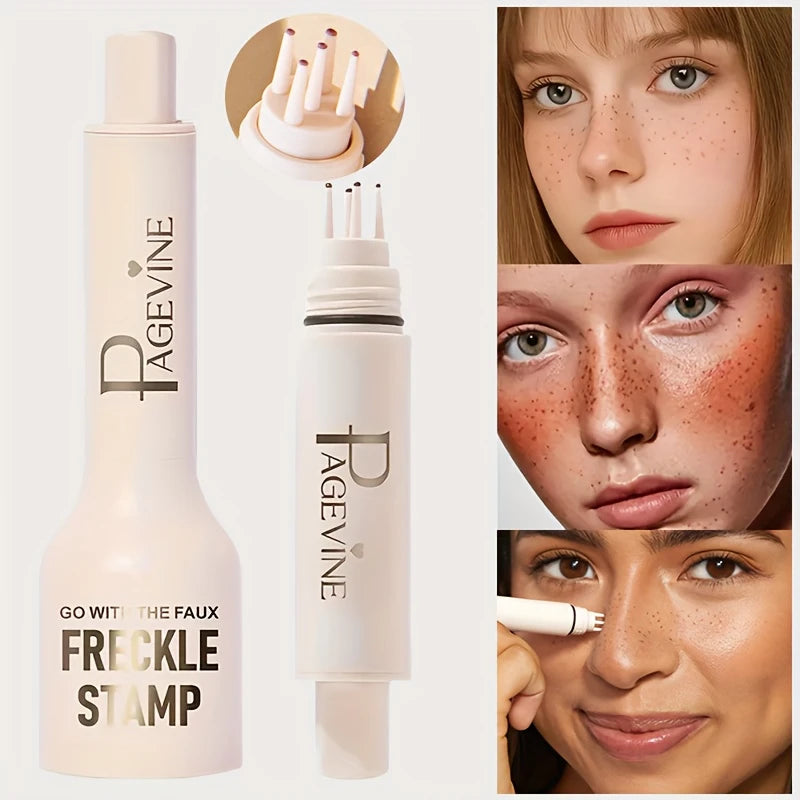 Transform Your Look with the 4-In-1 Natural Freckle Stamp Pen - Effortless, Waterproof, and Fast-Drying Fake Freckles for Stunning Makeup!