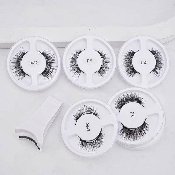 Elevate Your Look with Our Wholesale Reusable Magnetic False Eyelashes - 5 Pairs Magnetic Eyelash Kit with Tweezers for Stunning Makeup Styles