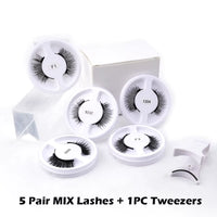 Elevate Your Look with Our Wholesale Reusable Magnetic False Eyelashes - 5 Pairs Magnetic Eyelash Kit with Tweezers for Stunning Makeup Styles