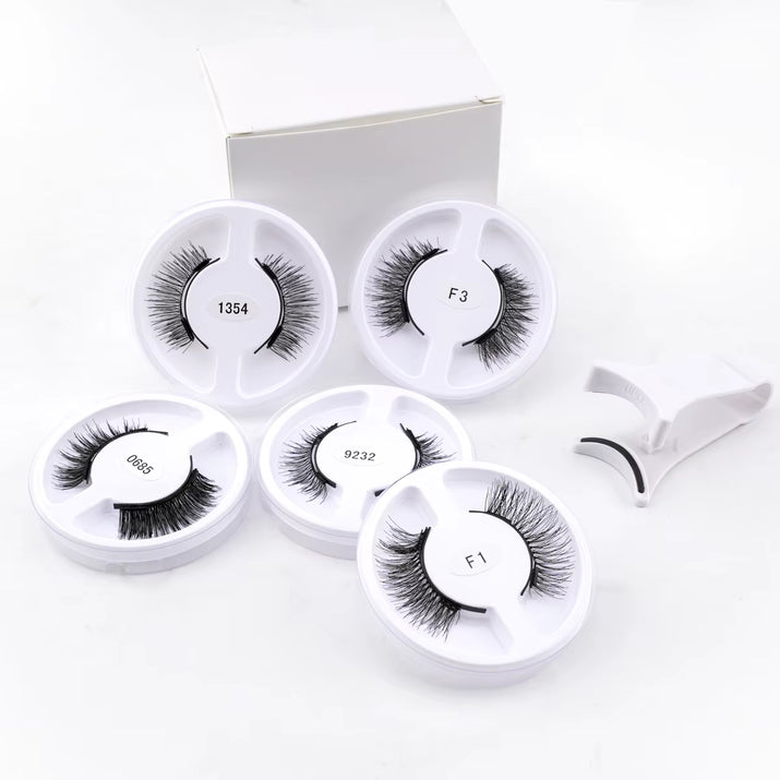 Elevate Your Look with Our Wholesale Reusable Magnetic False Eyelashes - 5 Pairs Magnetic Eyelash Kit with Tweezers for Stunning Makeup Styles