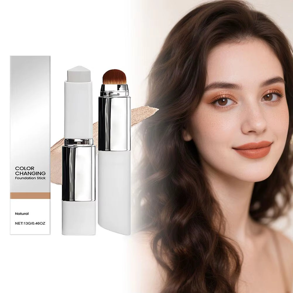 Transform Your Look with Our 2-In-1 Color-Changing Foundation Stick - Lightweight, Moisturizing, and Perfect for All Skin Types!